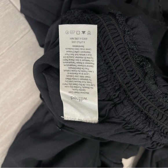 ARITZIA Wilfred Irène Jumpsuit Black M Lace Trimmed Crop Wide Leg Minimalist - Picture 11 of 16